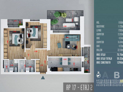 Titan Auchan - Liviu Rebreanu - Apartament 3 camere decomandat